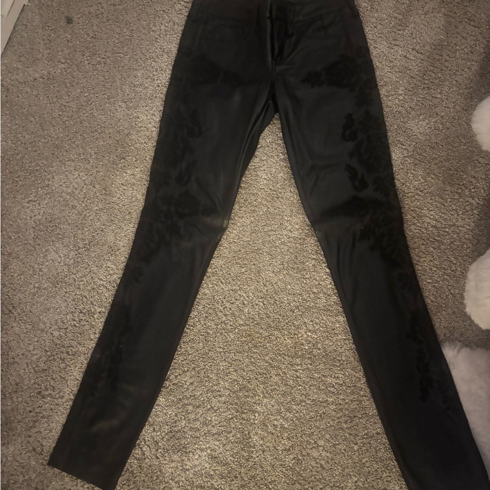 Black Skinny Embroidered Pants